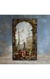 Tableau Le philosophe Diogène jetant son bol - Giovanni Paolo Pannini