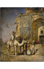 Schilderij "De oude blauw-moskee buiten Delhi" - Edwin Lord weken