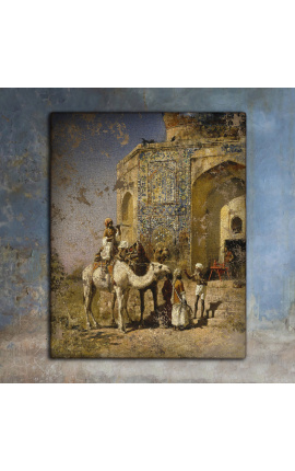 Quadro "A antiga mesquita com azulejos azuis fora de Deli" - Edwin Lord Weeks
