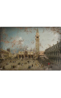 Schilderij "St Mark's Square, Venetië" - Kaneel