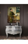Baroque chest of drawers (commode) of style Louis XV silver bronzes