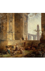 Pintura "Ruinas con el obelisco" - Hubert Robert