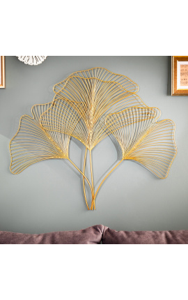 Large Gold Metal Ginkgo Leaf Wall Decor