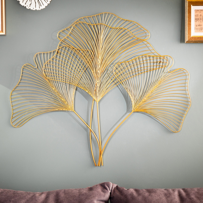 Large Gold Metal Ginkgo Leaf Wall Decor