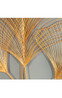 Duża złota metalowa dekoracja ścienna z liści miłorzębu japońskiego