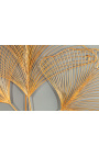 Grote gouden metalen Ginkgo blad wanddecoratie