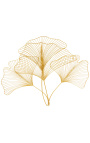 Grote gouden metalen Ginkgo blad wanddecoratie