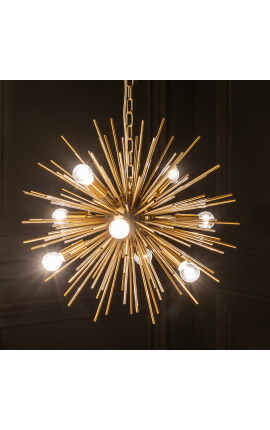 "Zon" chandelier in gilded metaal - 50 cm in diameter