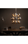 Lustre design Galaxy avec 12 globes en verre fumé