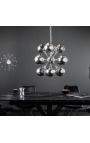 Lustre design "Galaxy" avec 12 globes en verre fumé