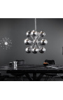 "Galaxy" design chandelier with 12 smoked glass globes