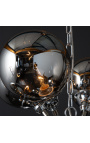Lustre design "Galaxy" avec 12 globes en verre fumé