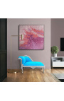 Chaise longue barocco Tessuto in velluto turchese e legno d'argento - 11