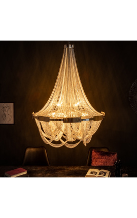 Lustre de design &quot;Versailles&quot; em metal prateado