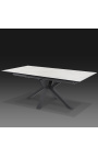 "Oceanis" matbord i svart stål och vit marbre keramisk topp 180-225