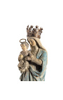 Large polychrome plaster statue "Madonna and child crowned"