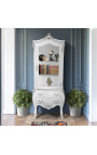  Baroque display cabinet silvered bronze with white lacquered wood