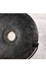 Black disk i stein på matt svart metall støtte - størrelse M