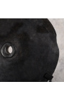 Black disk i stein på matt svart metall støtte - størrelse M