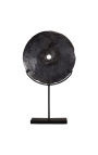 Črn disk v kamnu na mat črnem kovinskem nosilcu - velikost M