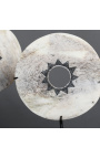 Set of 5 white Indonesian discs in bone on base