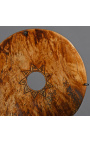 Set of 5 brown Indonesian discs in bone on base