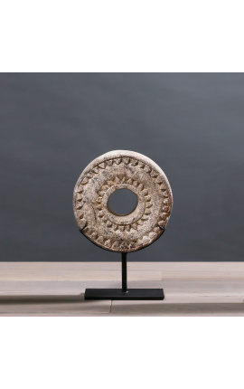 Yap coin in stone and mounted on a base