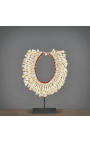 White and red necklace from Sumba (Indonesia) handwoven