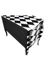 Commode estilo barroco de Louis XV Checkerboard negro y blanco.