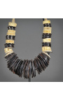Set of 2 Sumba Islands black pendant necklaces