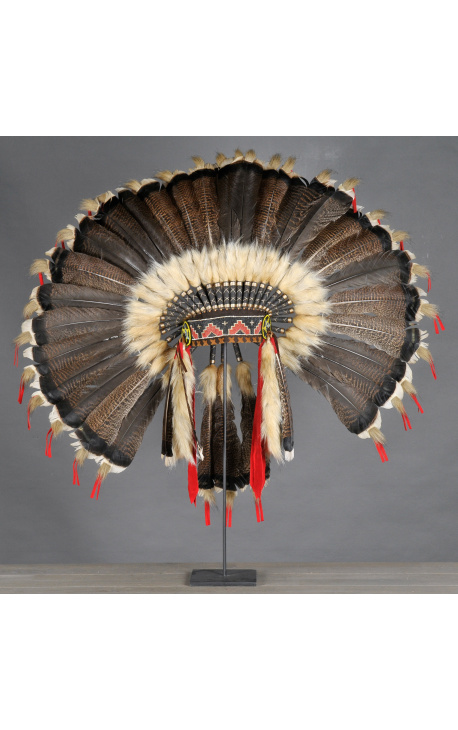 Sioux-høvdingens hovedbeklædning fra Amerika