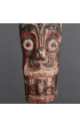 Batak izrezbarena drvena maska statue lava na metalnoj podlozi