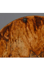 Set of 5 brown Indonesian discs in bone on base