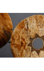 Sada 5 hnědých indonéských disků z kosti na základně