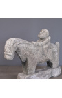 Geschnitztes Sumba-Pferd aus Sandstein