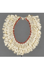 White and red necklace from Sumba (Indonesia) handwoven