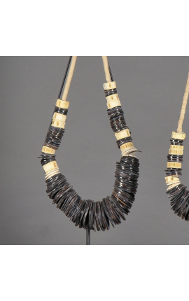 Set of 2 Sumba Islands black pendant necklaces