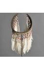 Primitive weiße zeremonielle Halskette aus Indonesien