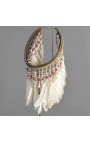 Primitive white ceremonial necklace from Indonesia