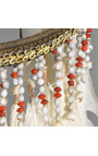 Primitívny biely obradný náhrdelník z Indonézie