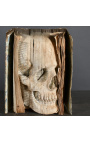 "I nærheden af Memento Mori" bog med skulptureret kranie