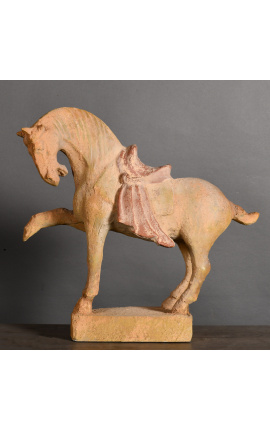 Escultura de cavalo "Tang" em terracota