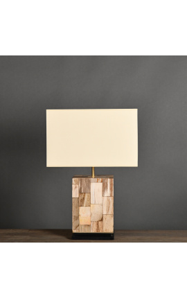 Beige versteinerte Holzlampe - Größe S