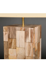 Beige petrified drewniane lampy - Rozmiar S