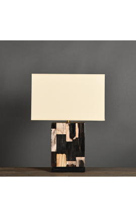 Čierna lampa zo skameneného dreva - Veľkosť S