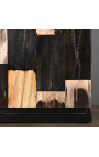 Čierna lampa zo skameneného dreva - Veľkosť S
