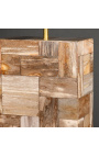 Béžová lampa z skameneného dreva - Veľkosť M