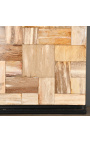 Lampada in legno pietrificato beige - Taglia L