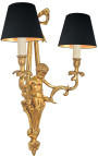 Stor vegglampe bronse Napoleon III stil med engel