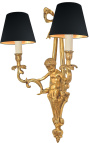 Duża lampa ścienna z brązu w stylu Napoleona III z aniołem